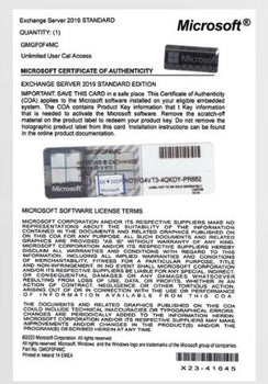 Microsoft Exchange Server 2019 Standard – Genuine COA License Key (Authentic & Lifetime Activation)