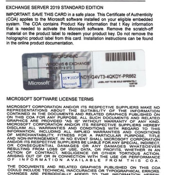 Microsoft Exchange Server 2019 Standard – Genuine COA License Key (Authentic & Lifetime Activation)